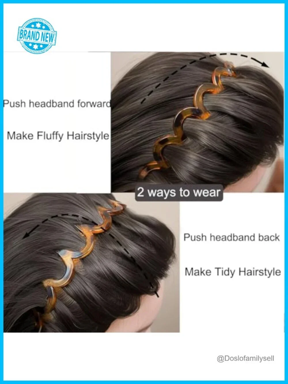 Plastic Wavy Zig Zag Headband with Teeth Comb for Face Washing Hair Holder